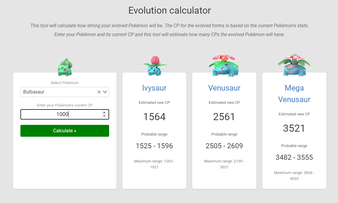 Best Pokemon Go Evolution Calculator： Maximize Your Pokemons CP!