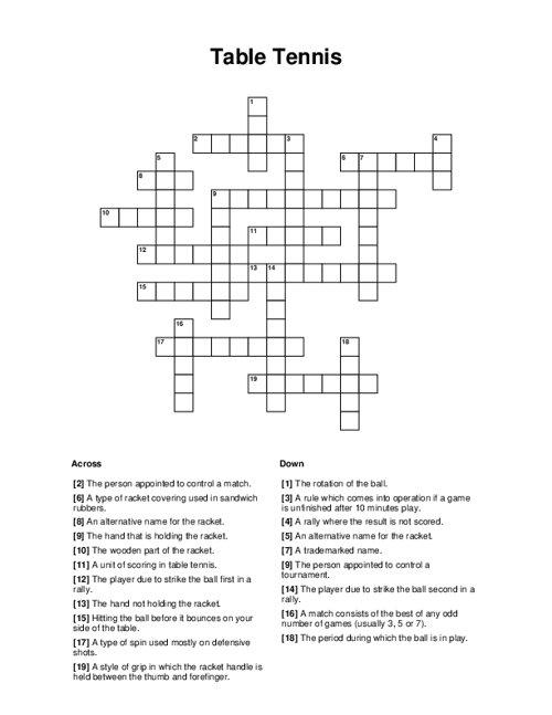 Solve the Olympic Table Tennis Team Crossword with These Tips