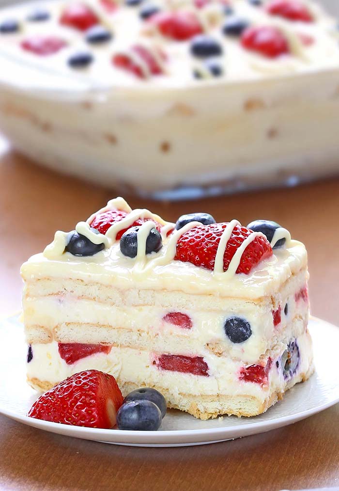 Berry Ice Box Cake with Angel Food Cake: A Refreshing No-Bake Dessert