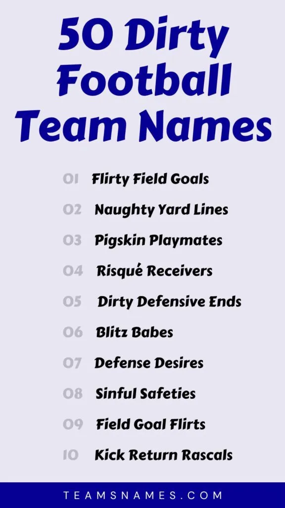 Get Creative with These Raunchy Fantasy Football Team Name Ideas