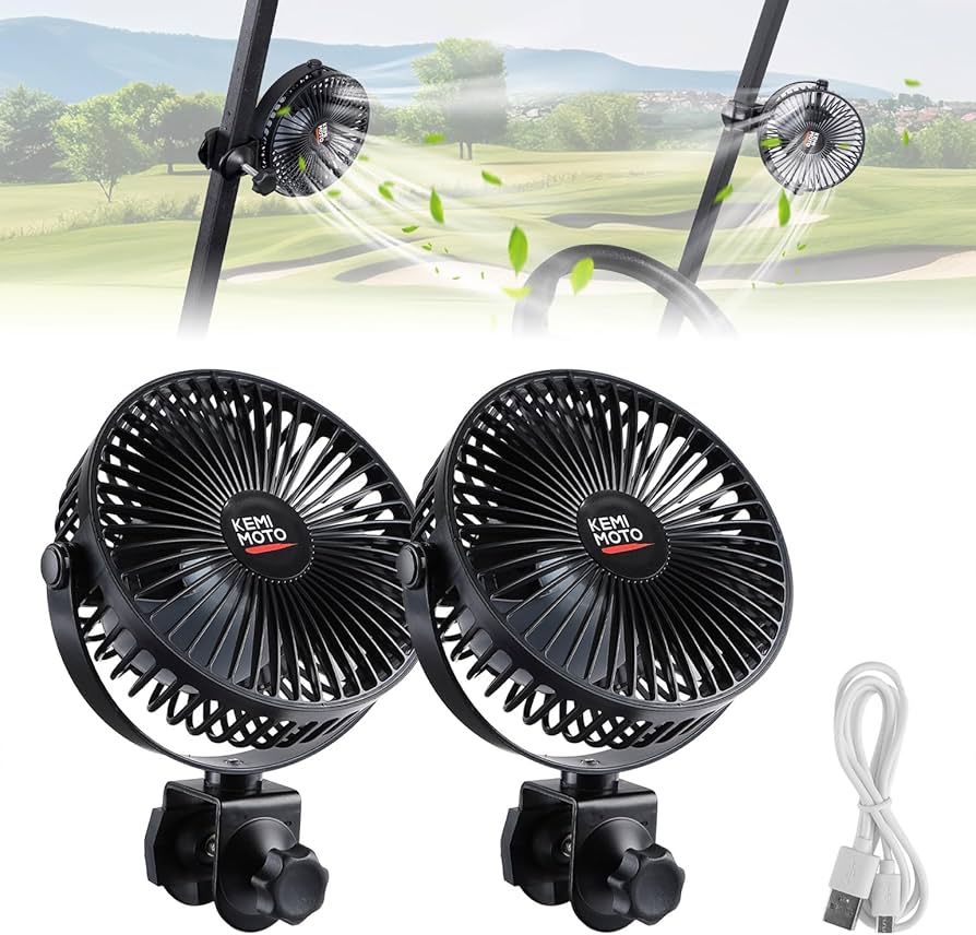 Golf Cart Fan Clamps: Best Portable Clip-On Fans for EZGO, Club Car, and Yamaha