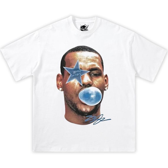 LeBron James Blue Bubble Gum Basketball T-Shirt – Iconic Graphic Tee