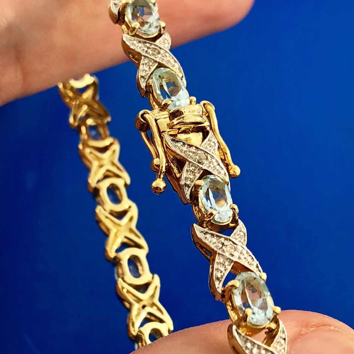 Shop Blue Topaz Gold Vermeil Tennis Bracelets: Unique & Beautiful Designs