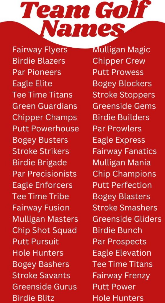 Ultimate List of Hilarious Golf Team Names for Tournaments & Outings