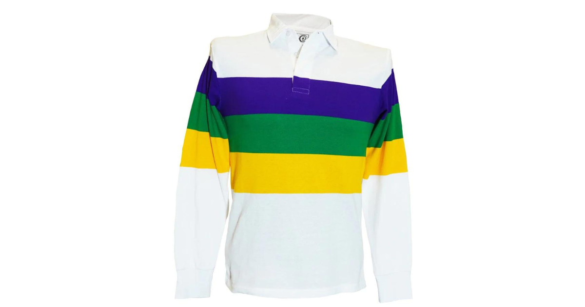 Mardi Gras Rugby Shirts for Men & Women: Bold Colors & Comfort