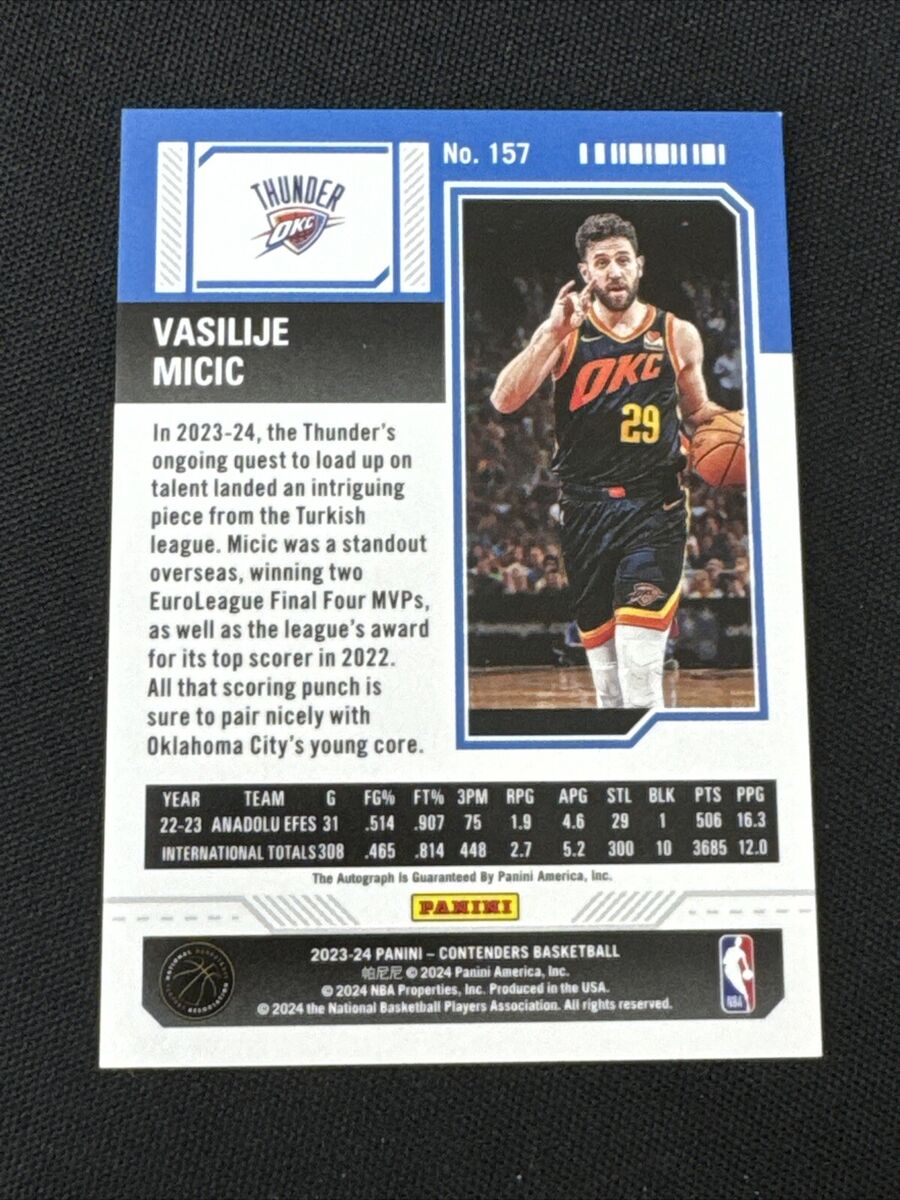 2023-24 Panini Contenders Basketball Vasilije Micic Rookie Ticket Auto 157