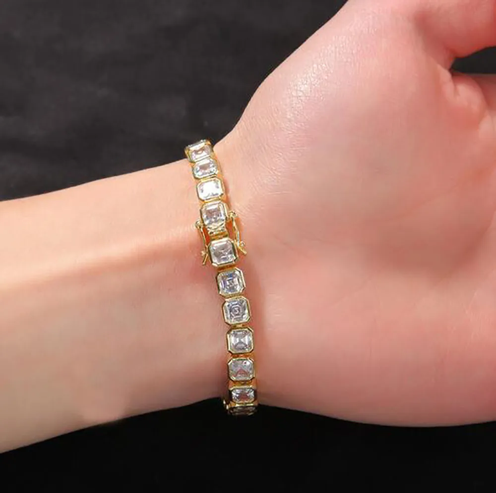 Square Tennis Bracelet Moissanite Gold On Sale (Limited Time Deals You Cant Miss)