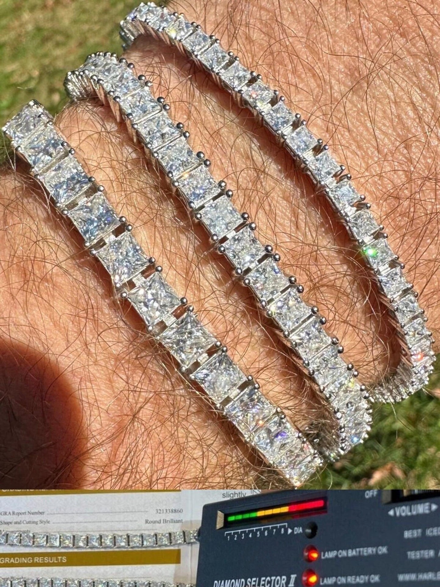 Square Tennis Bracelet Moissanite Gold On Sale (Limited Time Deals You Cant Miss)