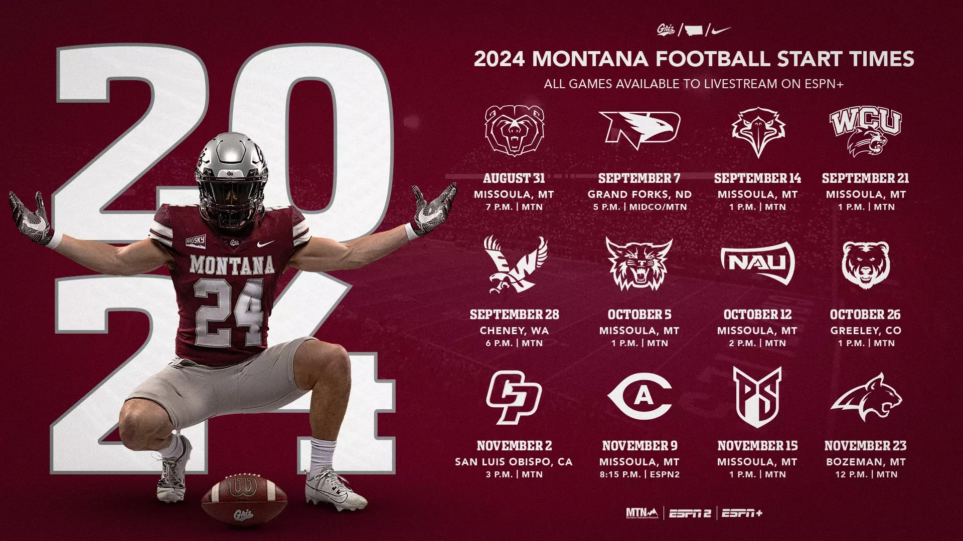 Egriz Football: Check Out the 2024 Montana Grizzlies Schedule