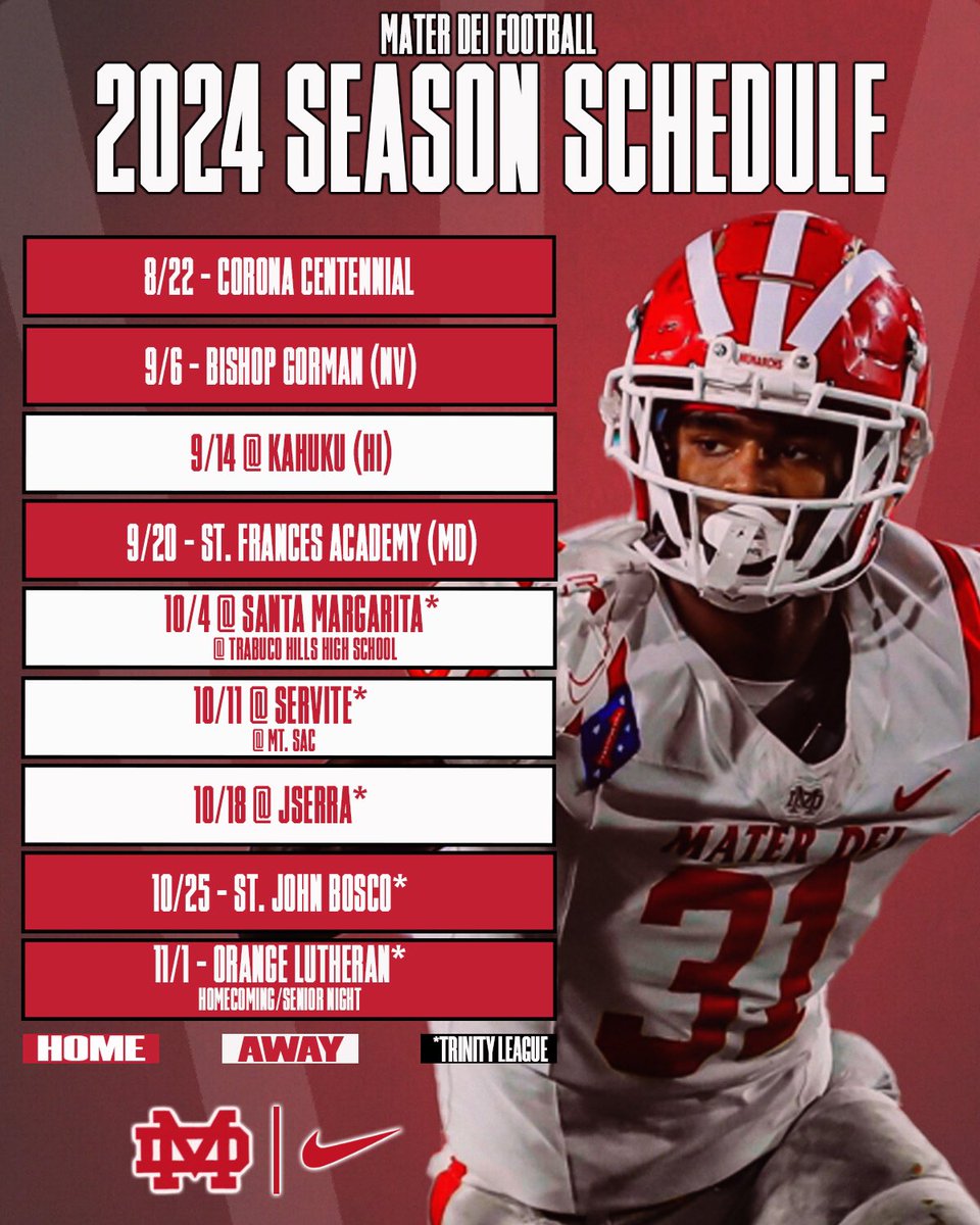 Mater Dei Football Schedule 2024: Get the Full Season Dates Here